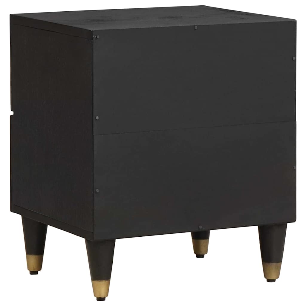 Nattbordskap 2 pcs Svart 40 x 33 x 46 cm Massiv mango tre