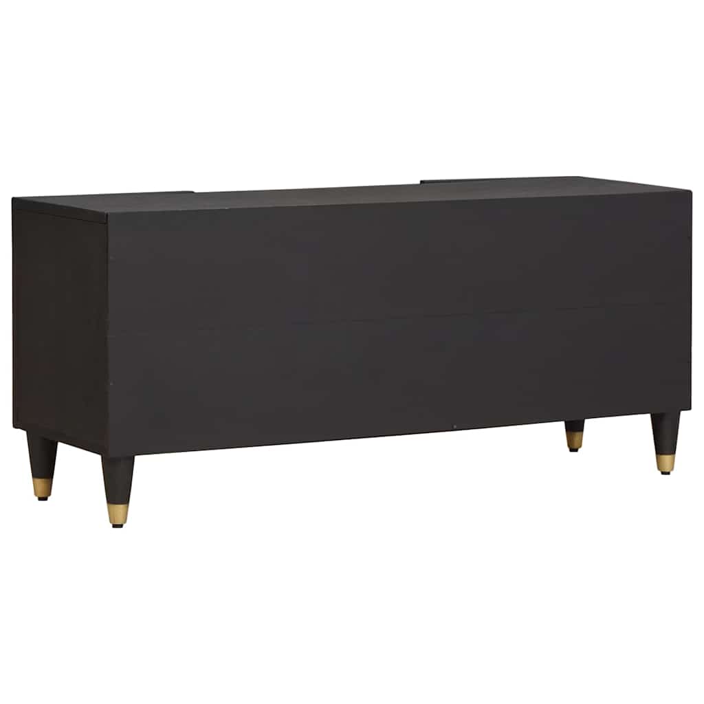 TV-skap med hylle Svart 105 x 33 x 46 cm Massiv mango tre