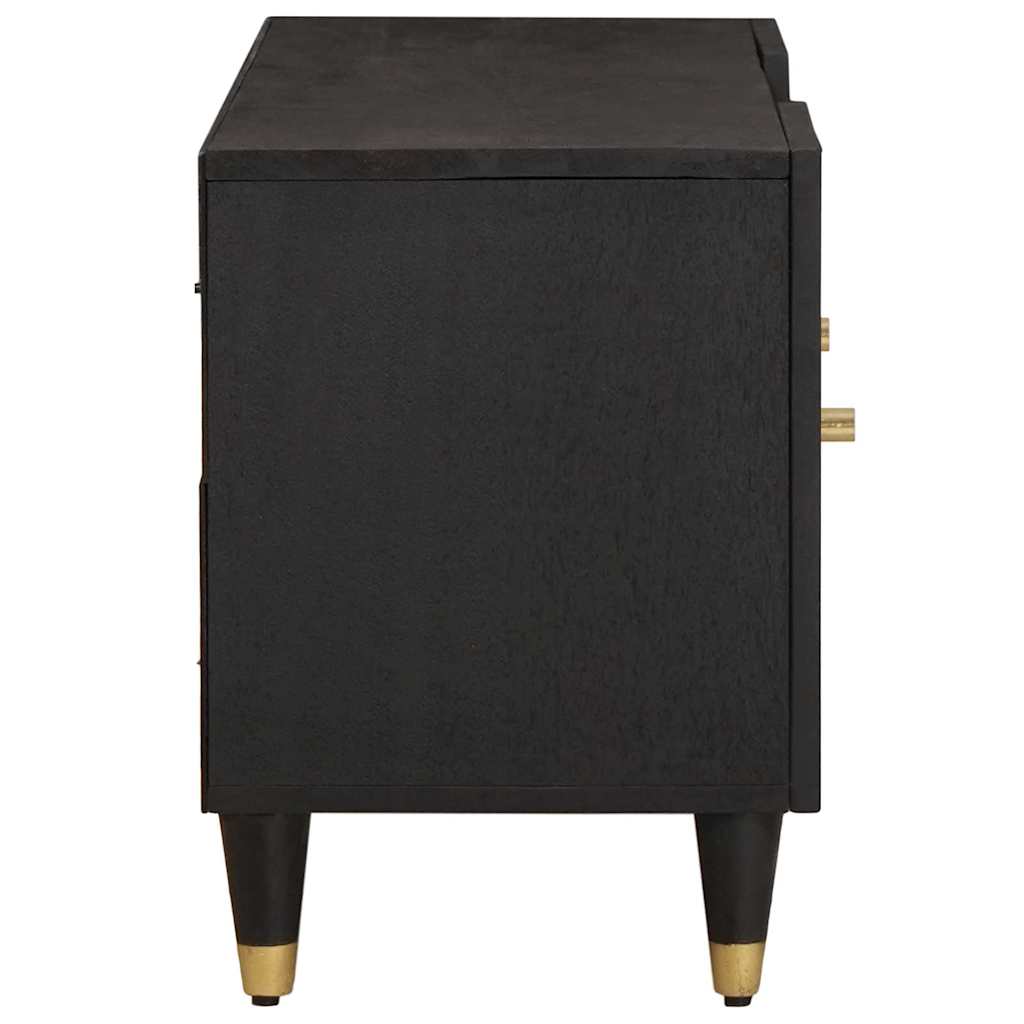 TV-skap med hylle Svart 105 x 33 x 46 cm Massiv mango tre