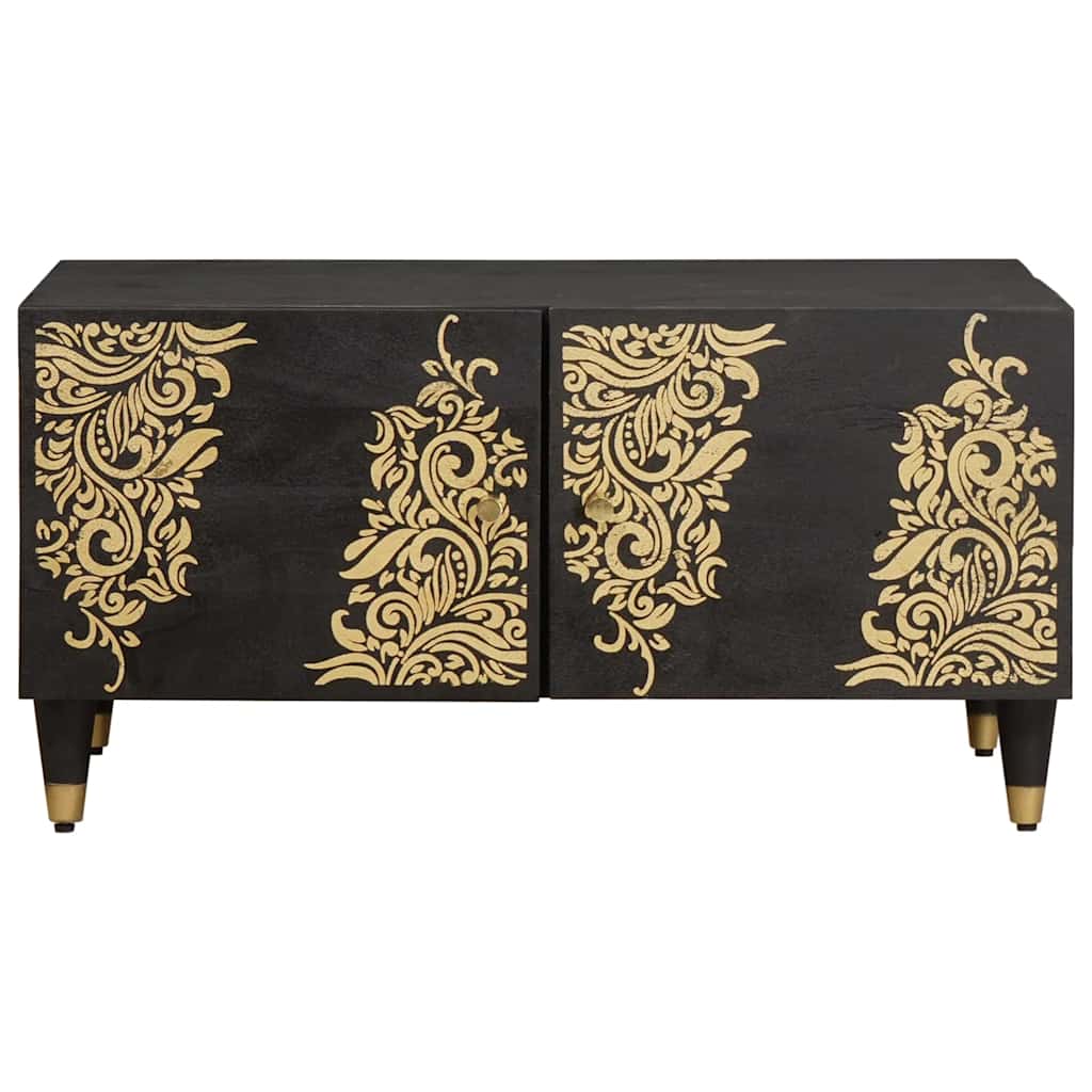 Kaffebord Svart 80 x 50 x 40 cm Massiv mango tre