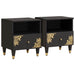 Nattbordskap 2 pcs Svart 40 x 33 x 46 cm Massiv mango tre