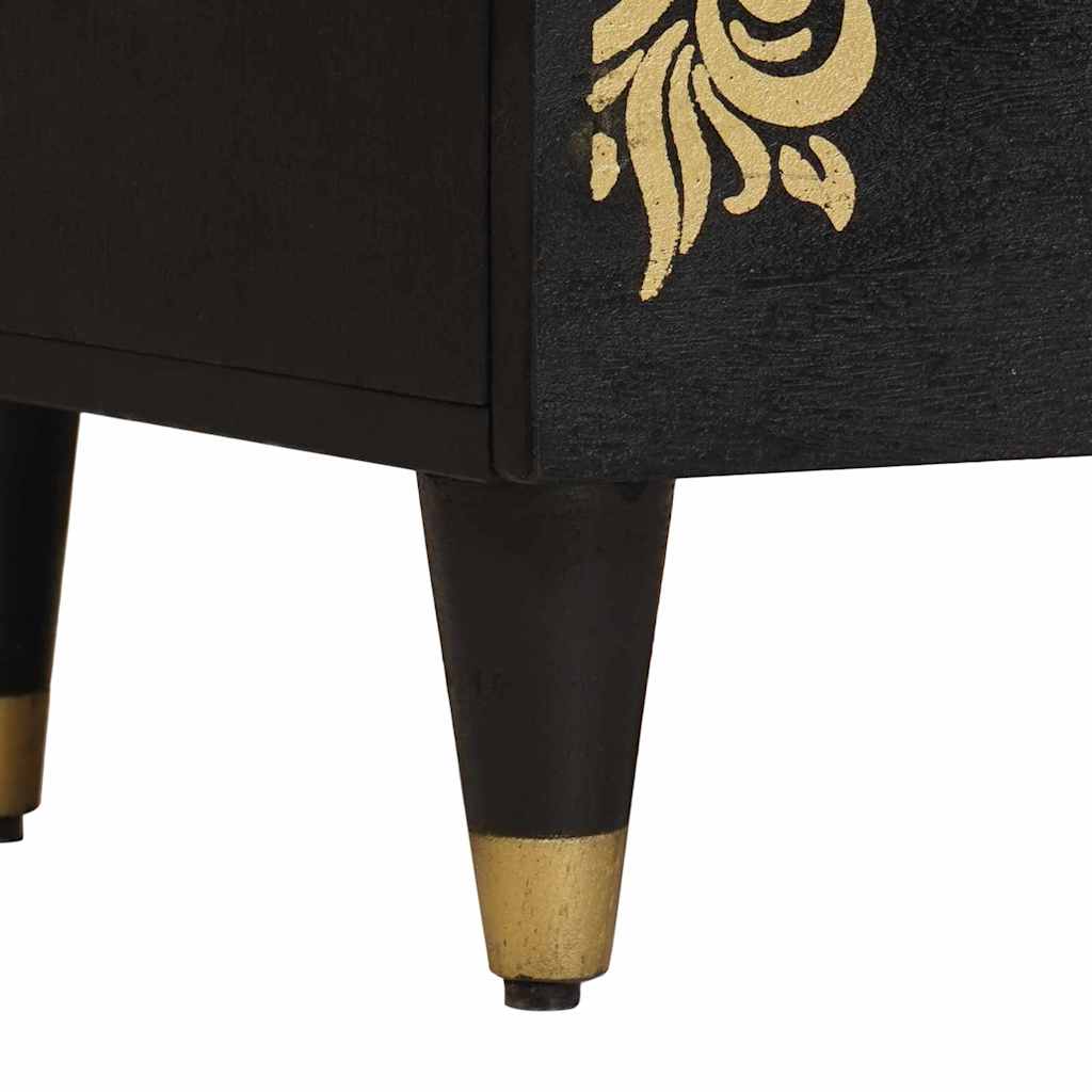 Nattbordskap med skuff Svart 50 x 33 x 62 cm Massiv mango tre