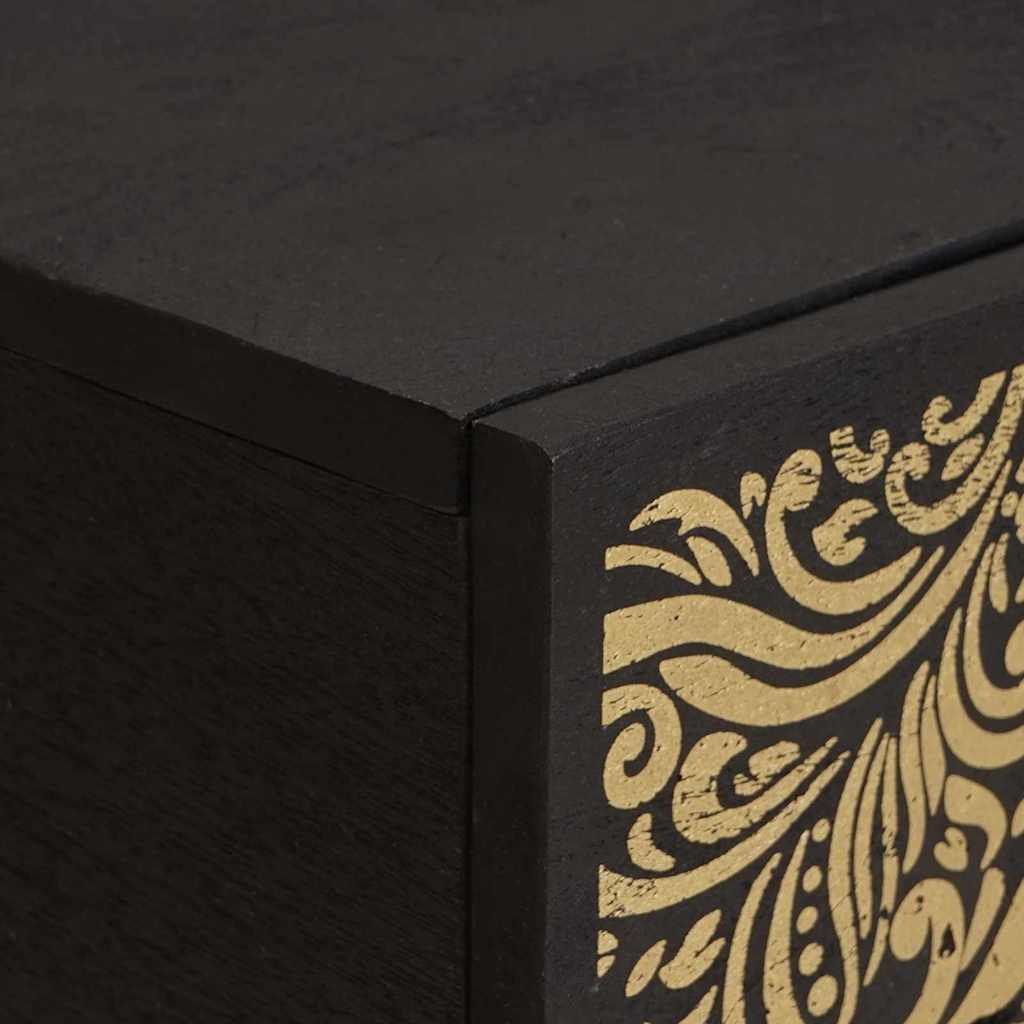 Kaffebord Svart 100 x 54 x 40 cm Massiv mango tre