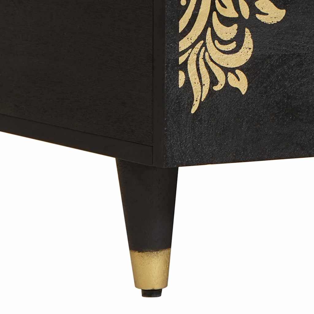 Kaffebord med skuff Svart 80 x 54 x 40 cm Massiv mango tre