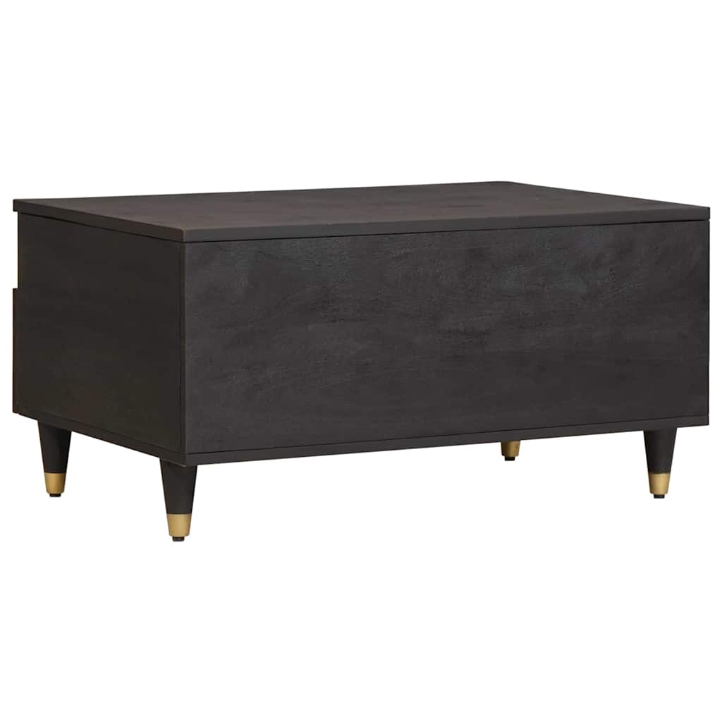 Kaffebord med skuff Svart 80 x 54 x 40 cm Massiv mango tre