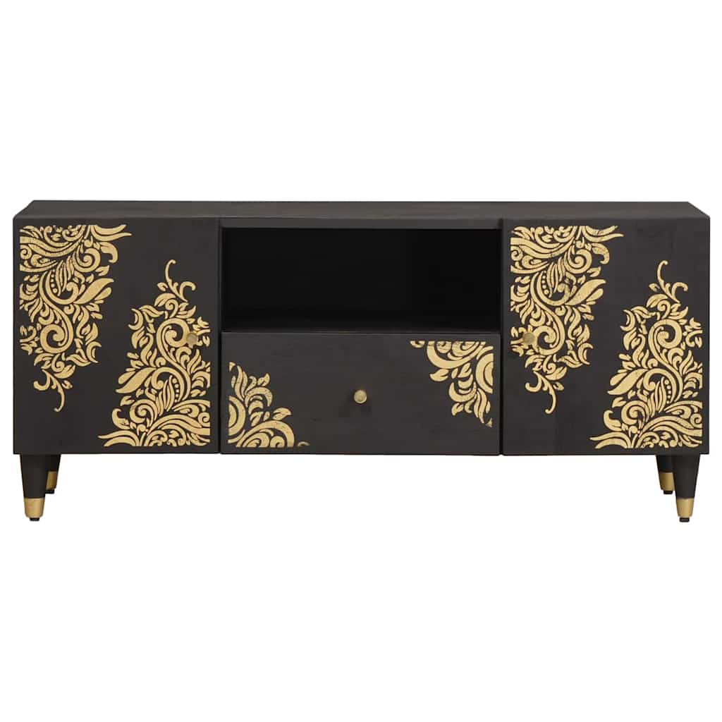 TV-skap med skuff Svart 105 x 33 x 46 cm Massiv mango tre