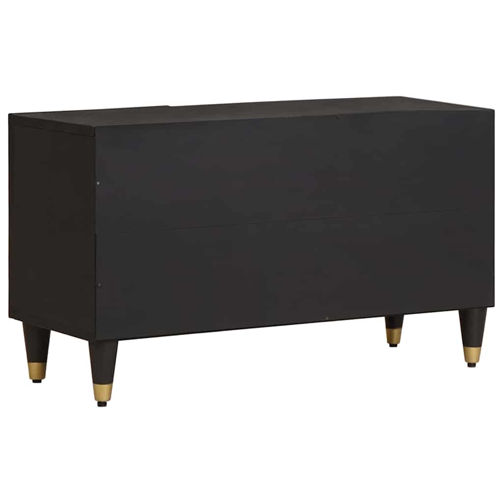TV-skap med hylle Svart 80 x 33 x 46 cm Massiv mango tre