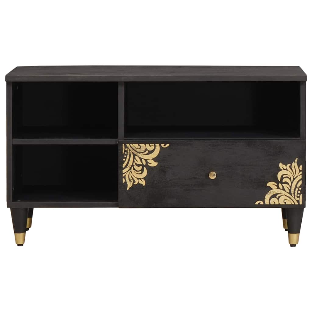 TV-skap med skuff Svart 80 x 33 x 46 cm Massiv mango tre