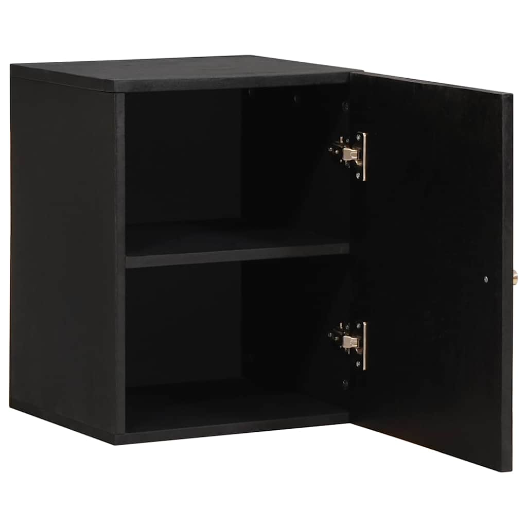 Veggskap Veggmontert Svart 38 x 33 x 48 cm Massiv mango tre