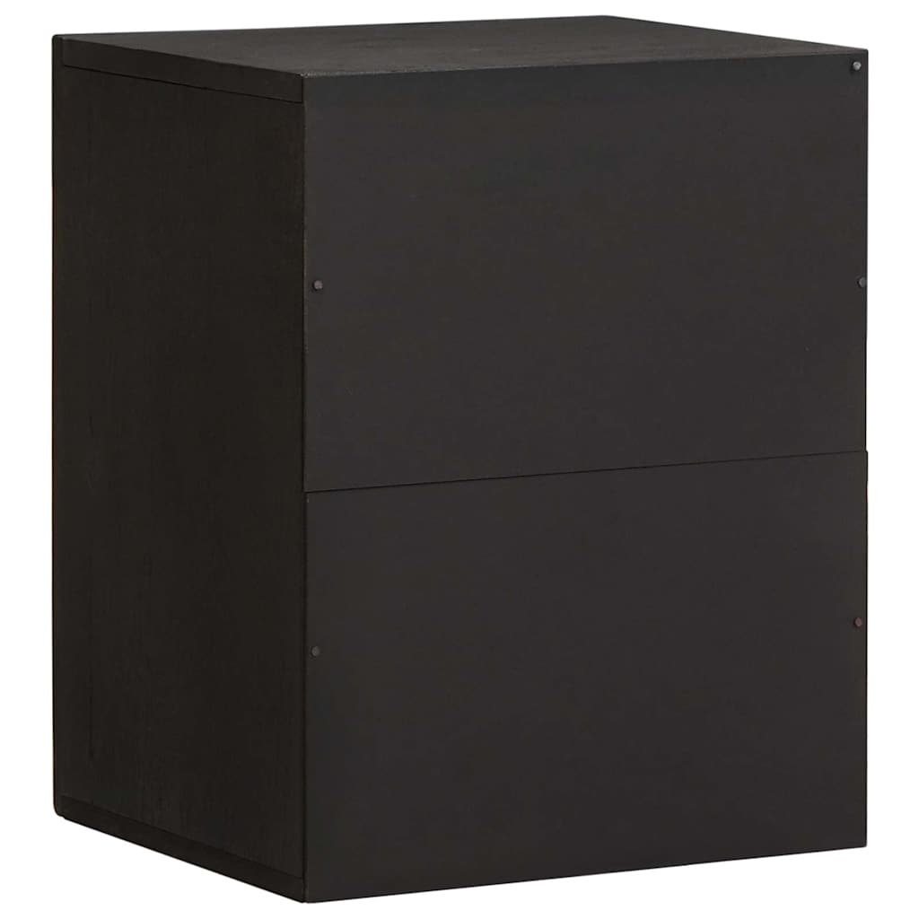 Veggskap Veggmontert Svart 38 x 33 x 48 cm Massiv mango tre