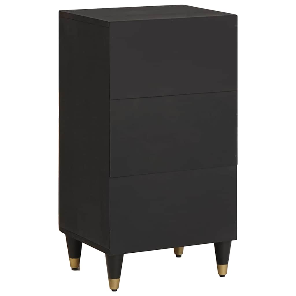 Serviesskap med hylle Svart 40 x 33 x 75 cm Massiv mango tre
