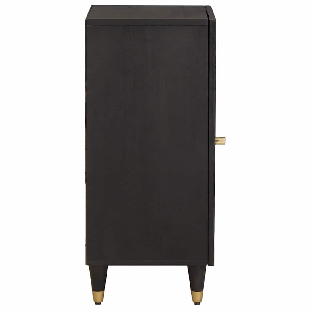 Serviesskap med hylle Svart 40 x 33 x 75 cm Massiv mango tre