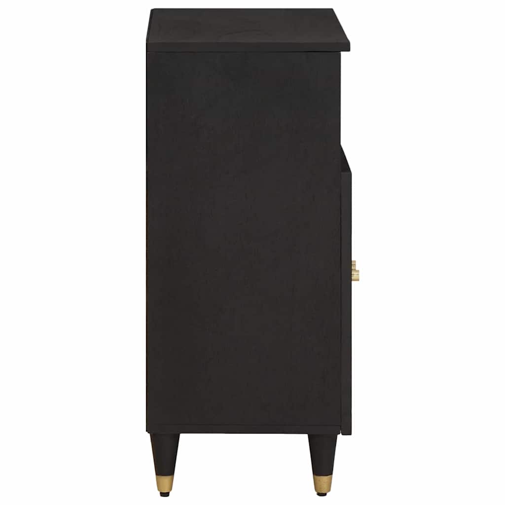 Serviesskap med hylle Svart 60 x 33 x 75 cm Massiv mango tre