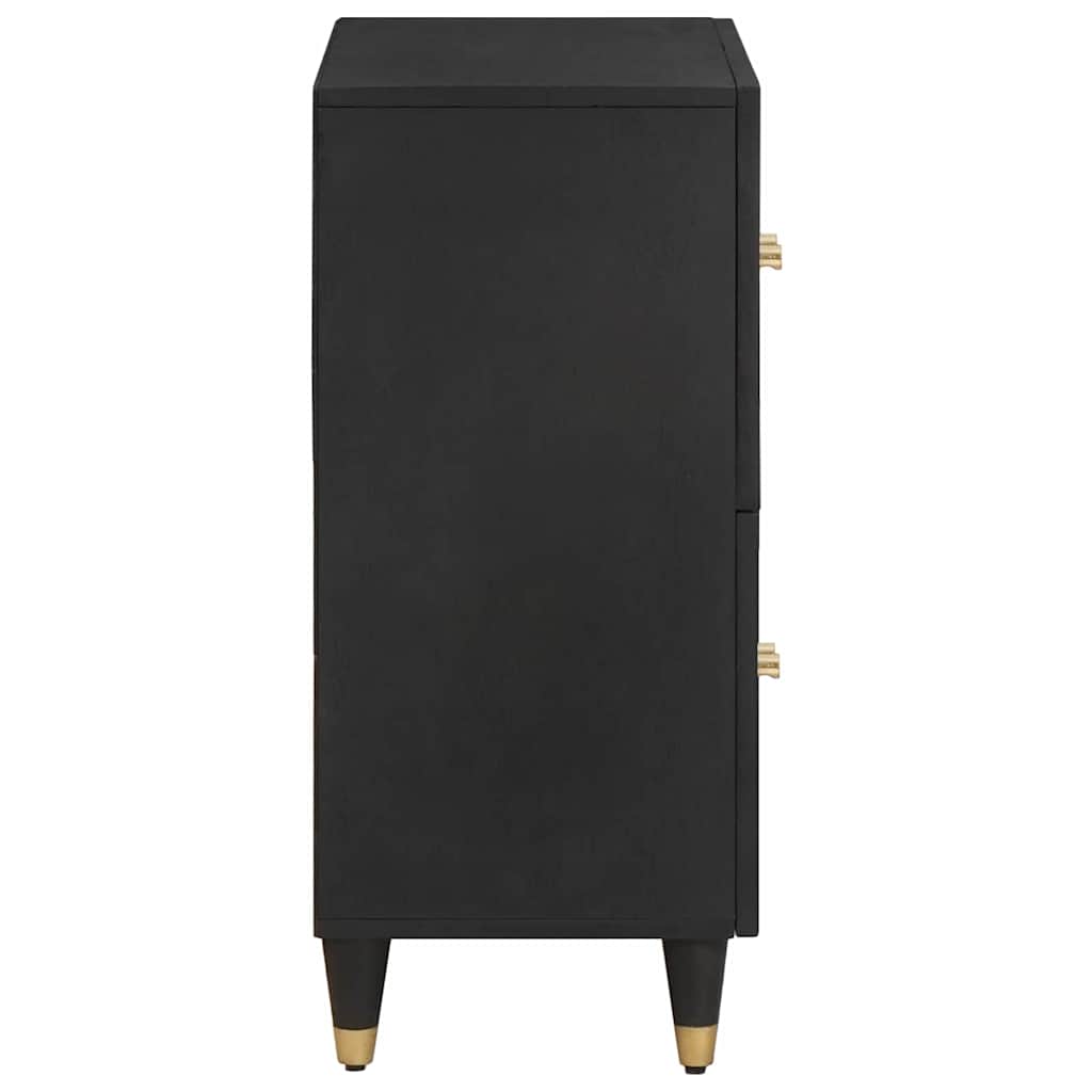 Serviesskap med hylle Svart 60 x 33 x 75 cm Massiv mango tre