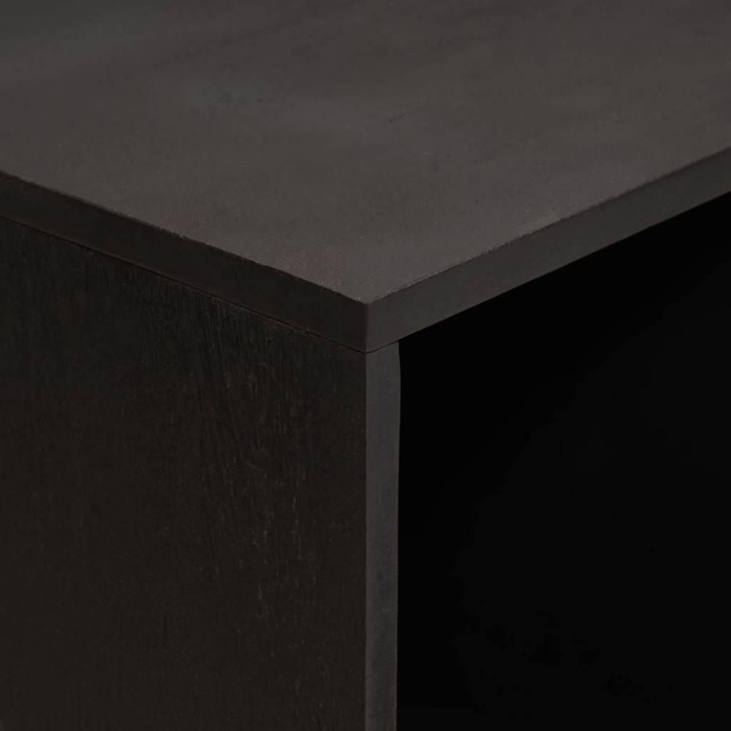 Serviesskap med hylle Svart 80 x 33 x 75 cm Massiv mango tre