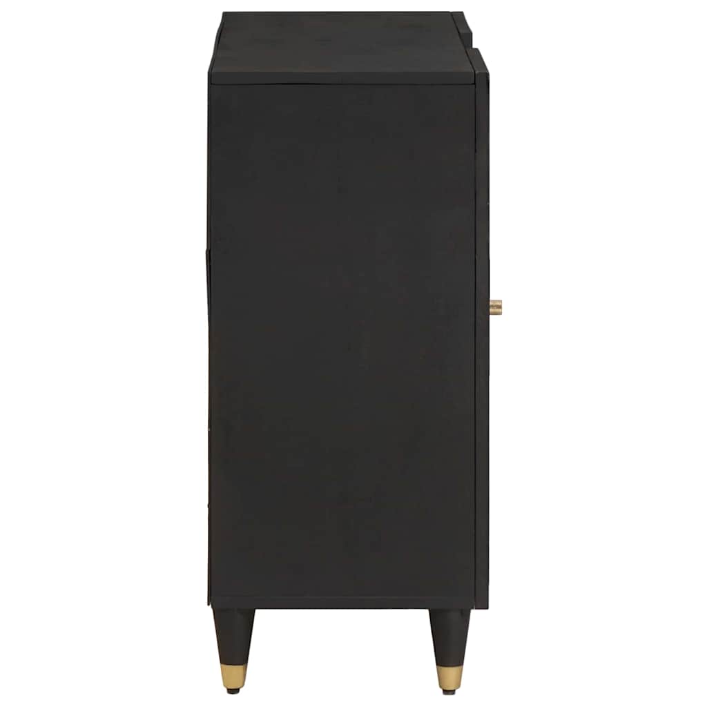 Serviesskap med hylle Svart 90 x 33 x 75 cm Massiv mango tre