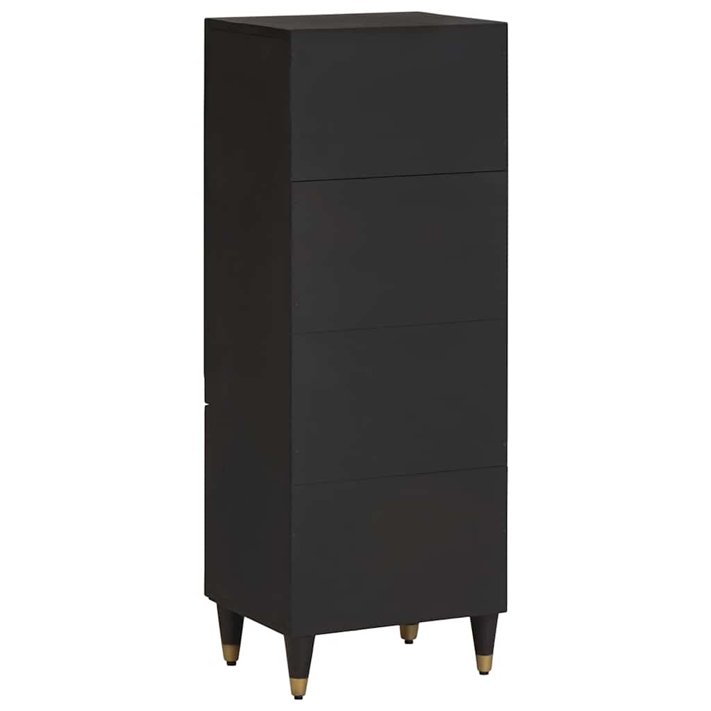 Høyskap med hylle Svart 40 x 33 x 110 cm Massiv mango tre