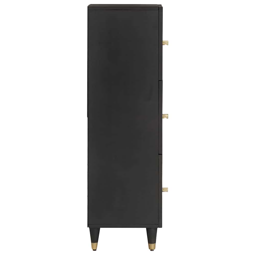 Høyskap med hylle Svart 40 x 33 x 110 cm Massiv mango tre