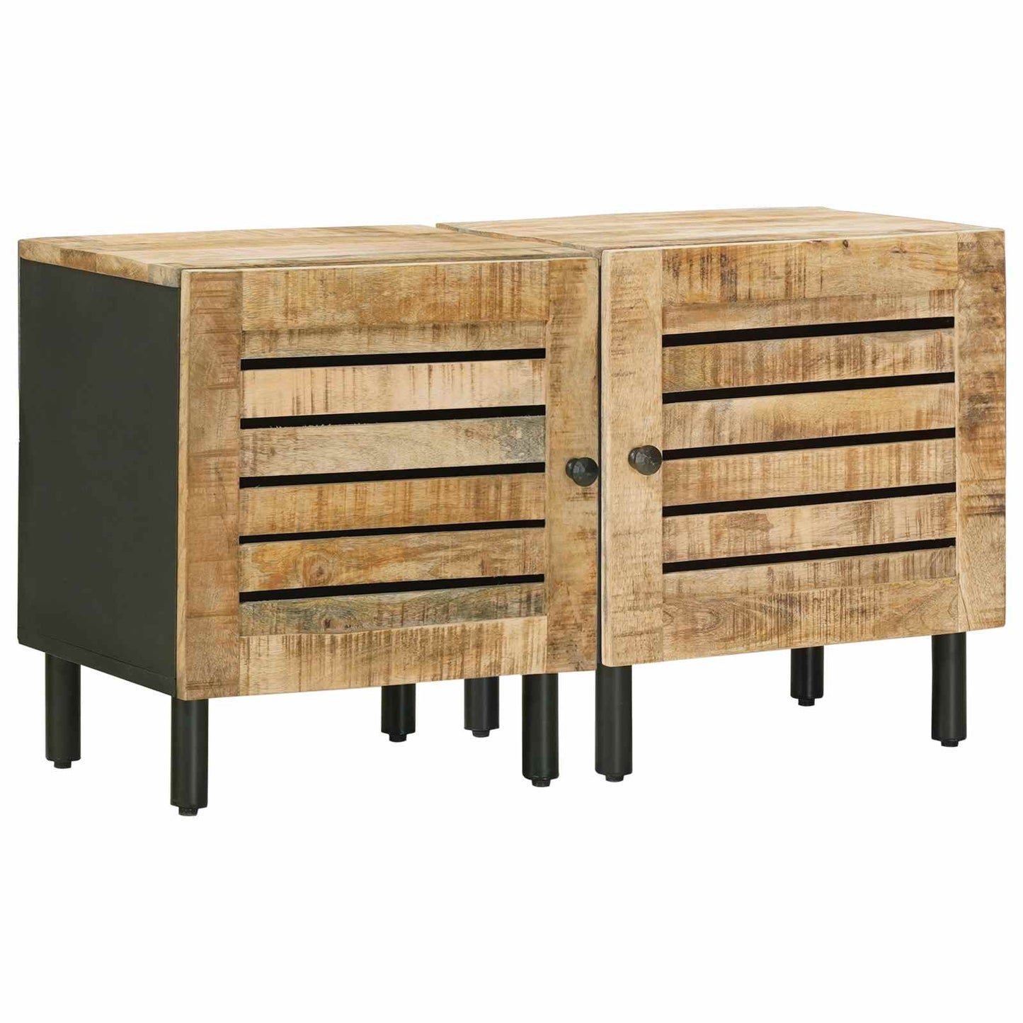Nattbord 2 stk. Naturlig 40 x 33 x 46 cm Massiv mango tre
