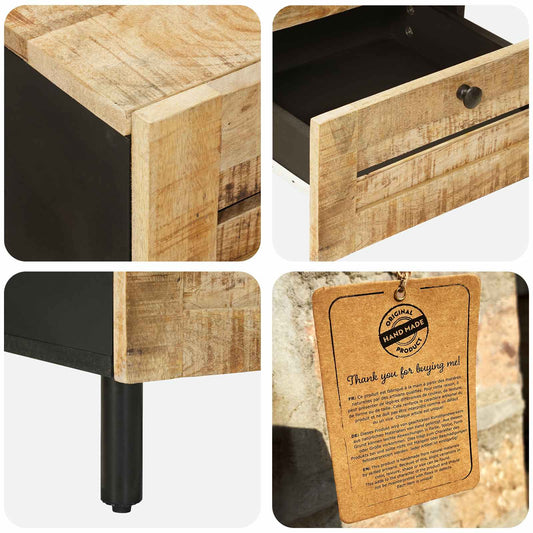 Nattbord Naturlig 40 x 33 x 46 cm Massiv mango tre