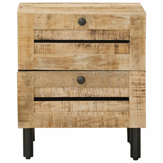 Nattbord 2 stk. Naturlig 40 x 33 x 46 cm Massiv mango tre