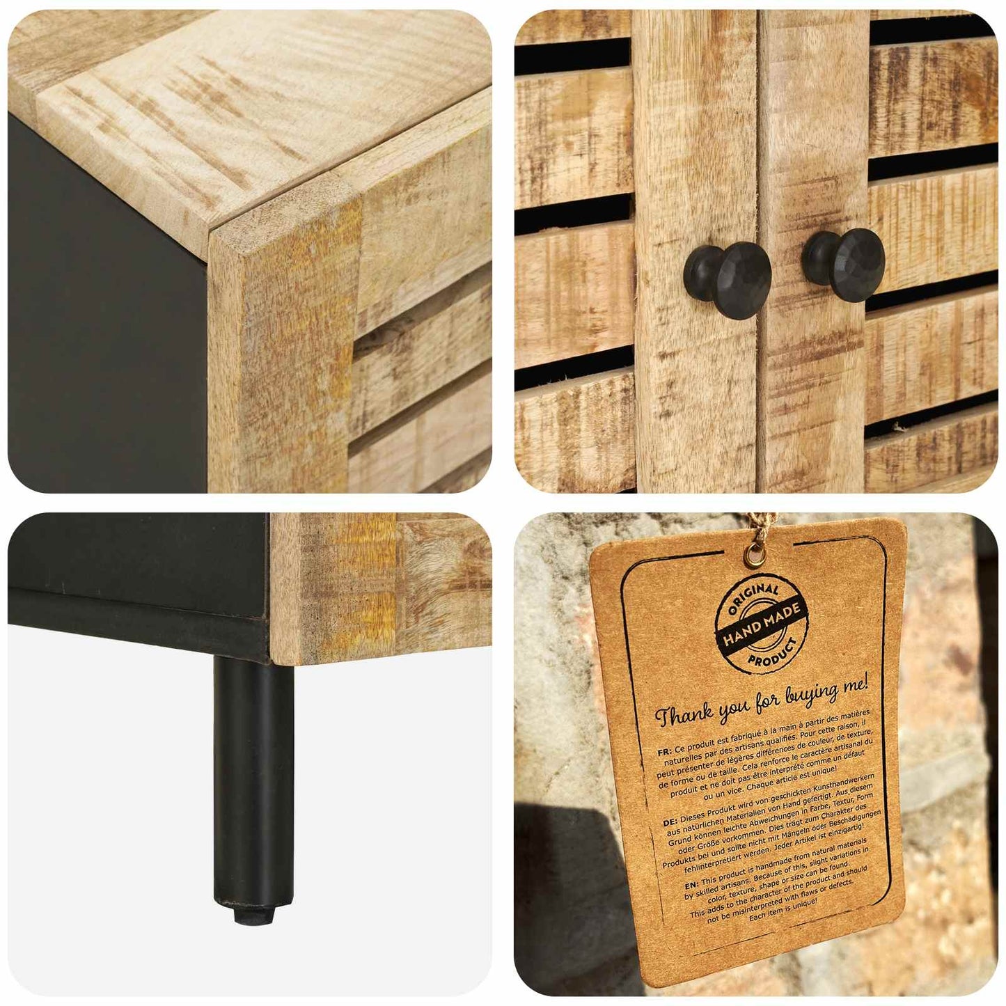 Kaffebord Naturlig 80 x 50 x 40 cm Massiv mango tre