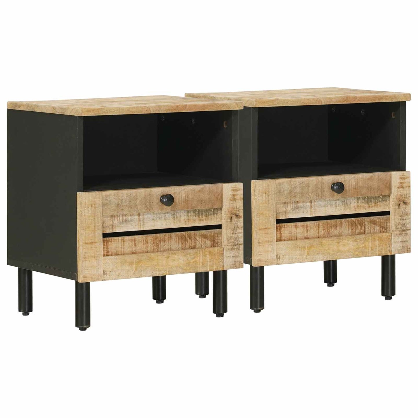 Nattbord 2 pcs Brun 40 x 33 x 46 cm Massiv mango tre