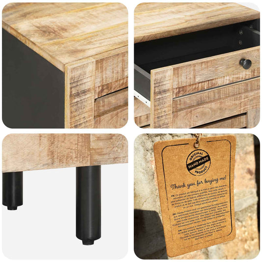 Nattbord Naturlig 50 x 33 x 60 cm Massiv mango tre