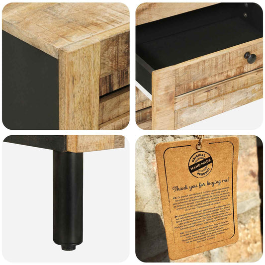 Nattbord Naturlig 50 x 33 x 62 cm Massiv mango tre