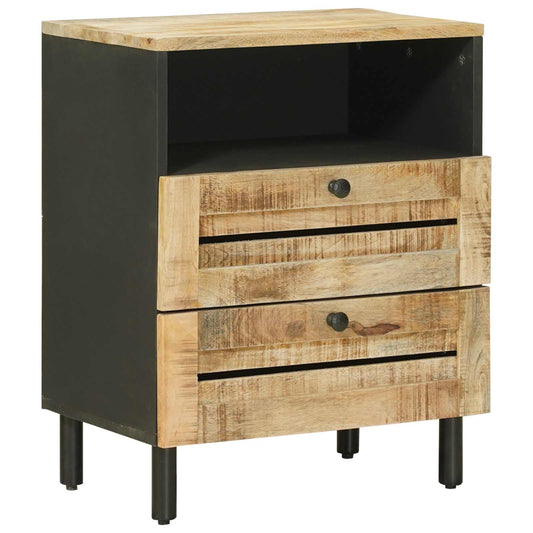 Nattbord Brun og svart 50 x 33 x 60 cm Massiv mango tre
