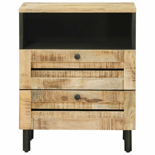 Nattbord Brun og svart 50 x 33 x 60 cm Massiv mango tre