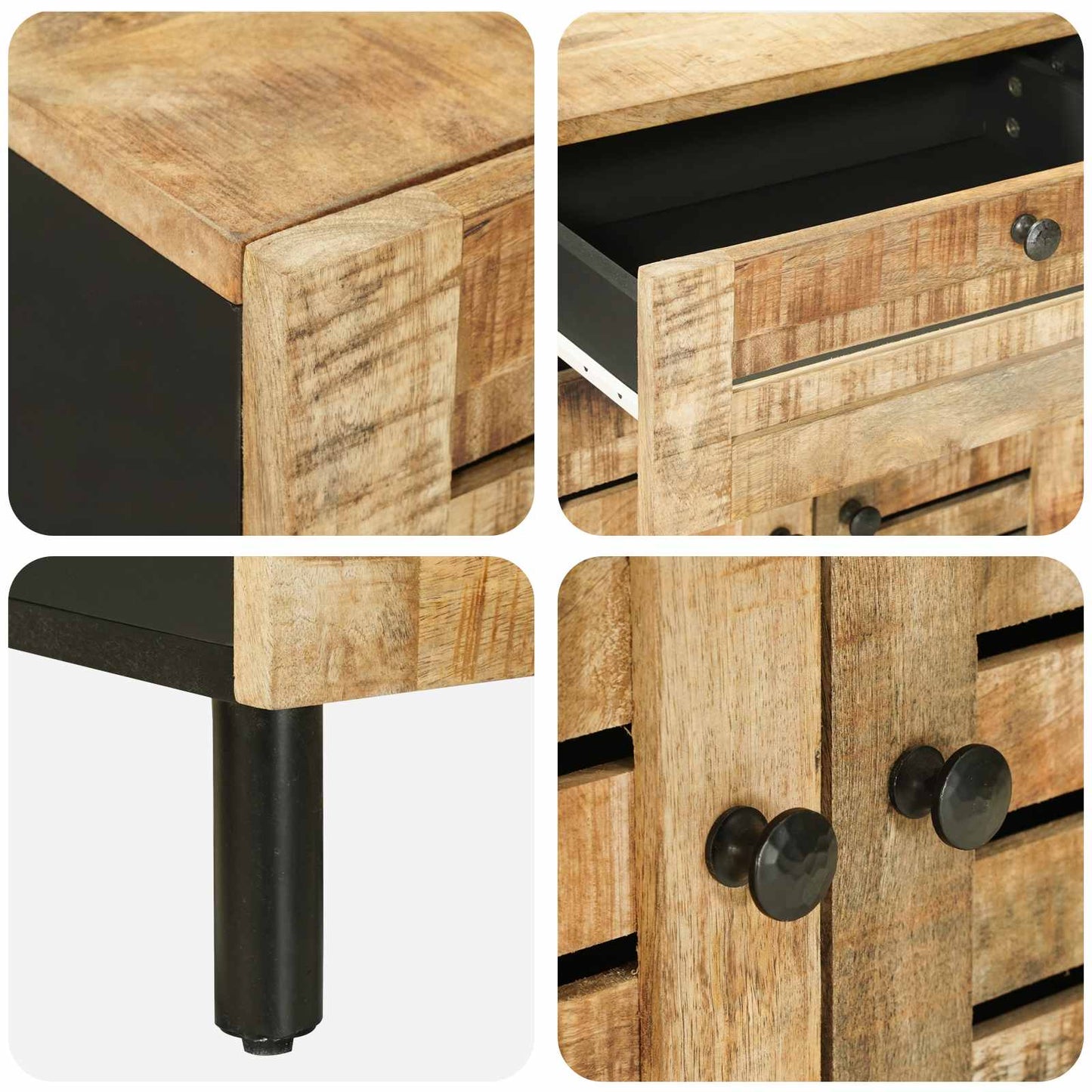 Nattbord Naturlig 50 x 33 x 60 cm Massiv mango tre