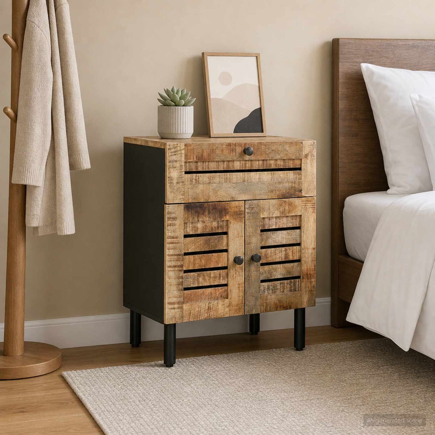Nattbord Naturlig 50 x 33 x 60 cm Massiv mango tre