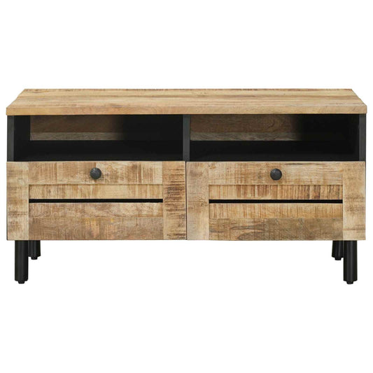 Kaffebord Brun og svart 80 x 54 x 40 cm Massiv mango tre