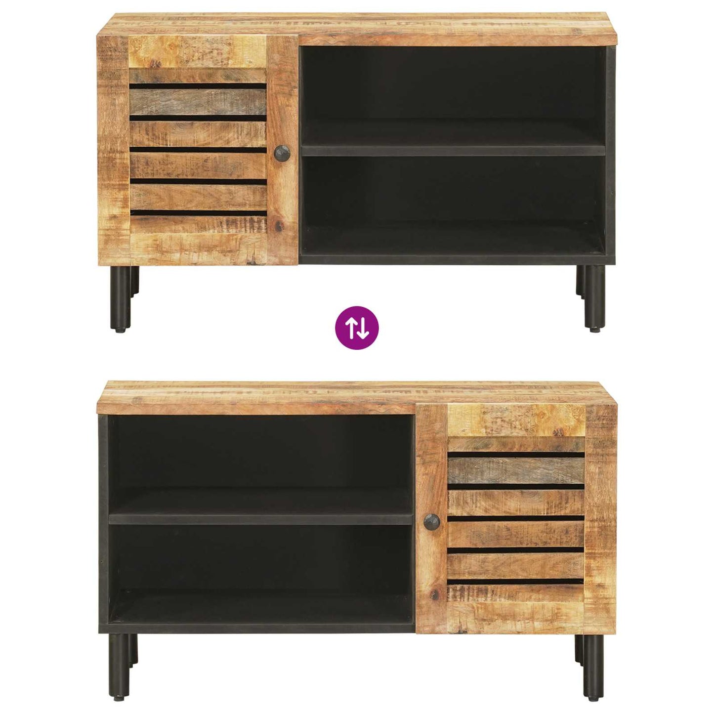 Oppbevaringsskap Naturlig 80 x 33 x 46 cm Massiv mango tre