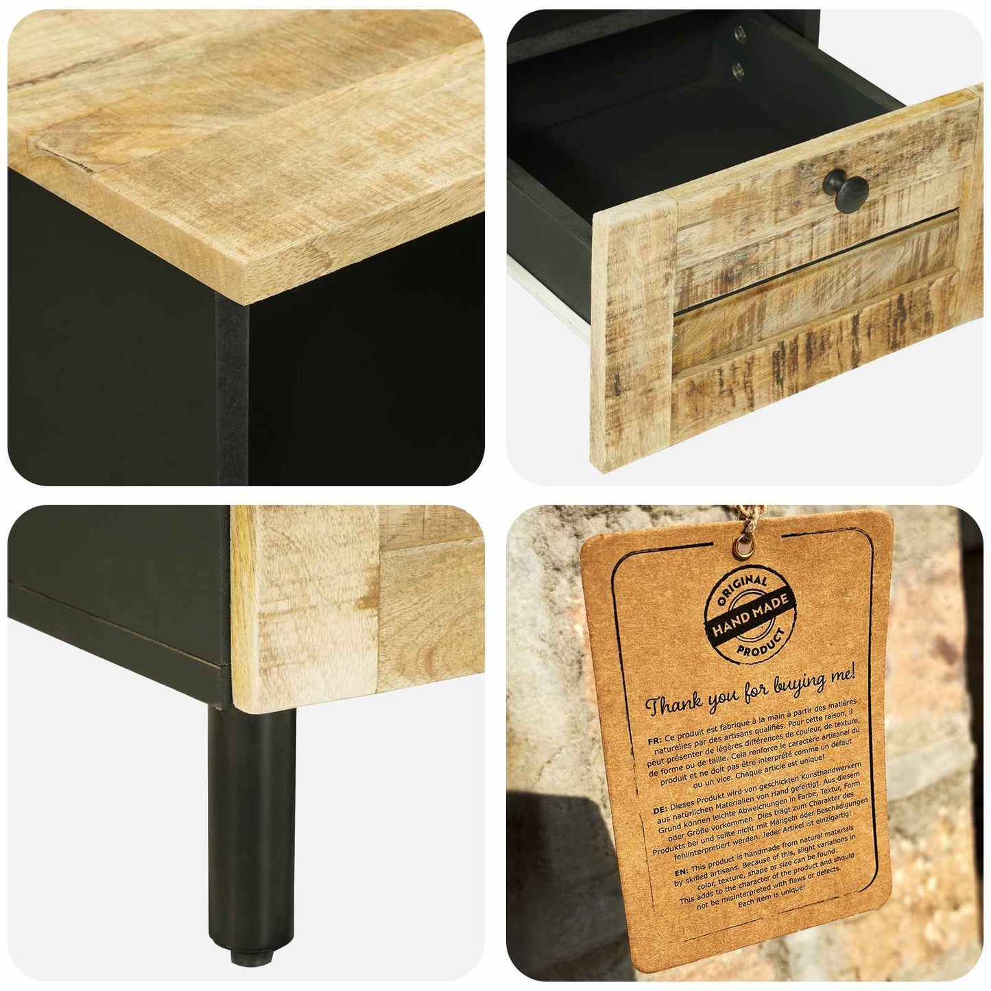 Oppbevaringsskap Naturlig 100 x 33 x 46 cm Massiv mango tre