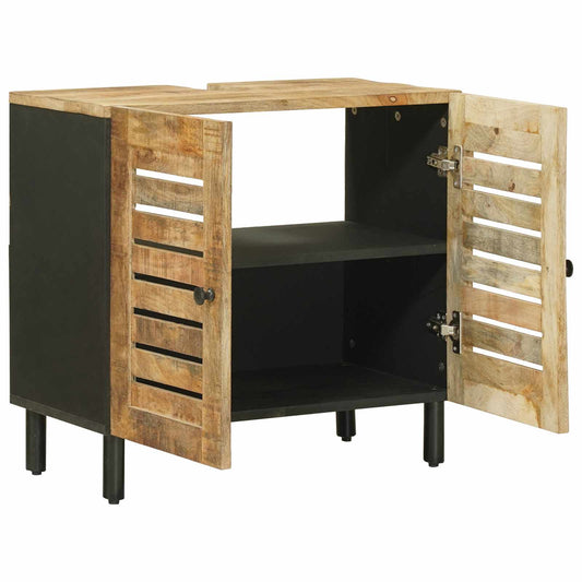 Vaskeskap Brun og svart 62 x 33 x 58 cm Massiv mango tre