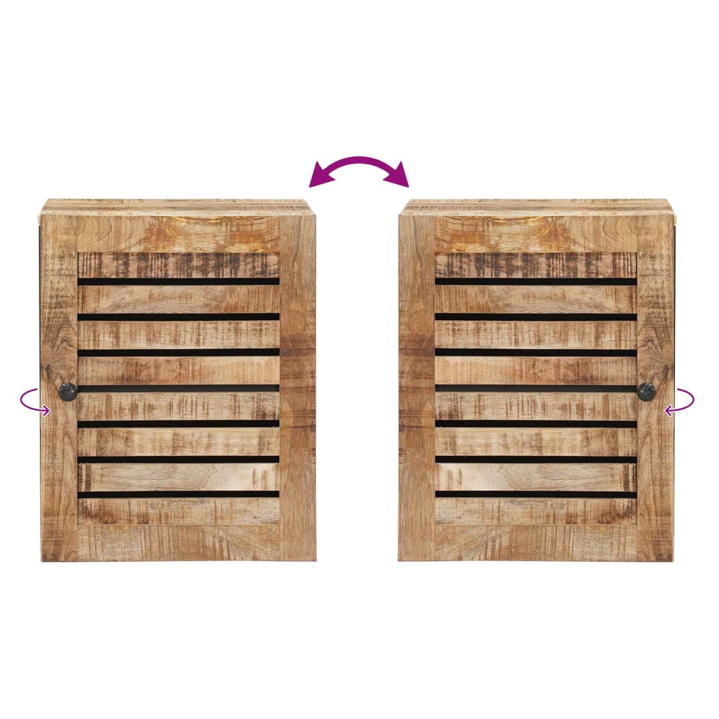 Hengende skap Brun og svart 38 x 33,5 x 48 cm Massiv mango tre