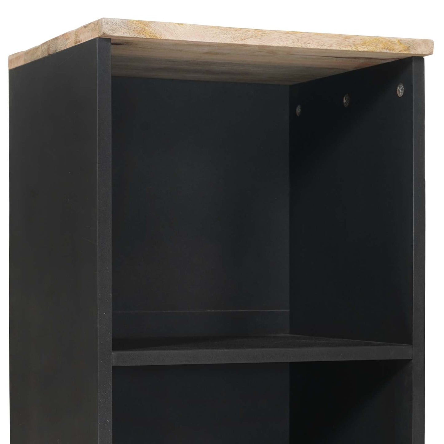Baderomsskap Brun og svart 38 x 33,5 x 160 cm Massiv mango tre