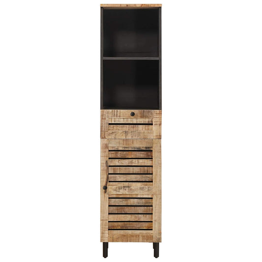 Baderomsskap Brun og svart 38 x 33,5 x 160 cm Massiv mango tre