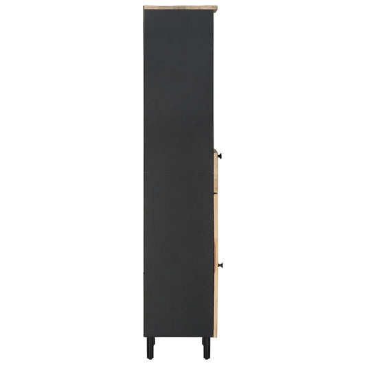 Baderomsskap Brun og svart 38 x 33,5 x 160 cm Massiv mango tre