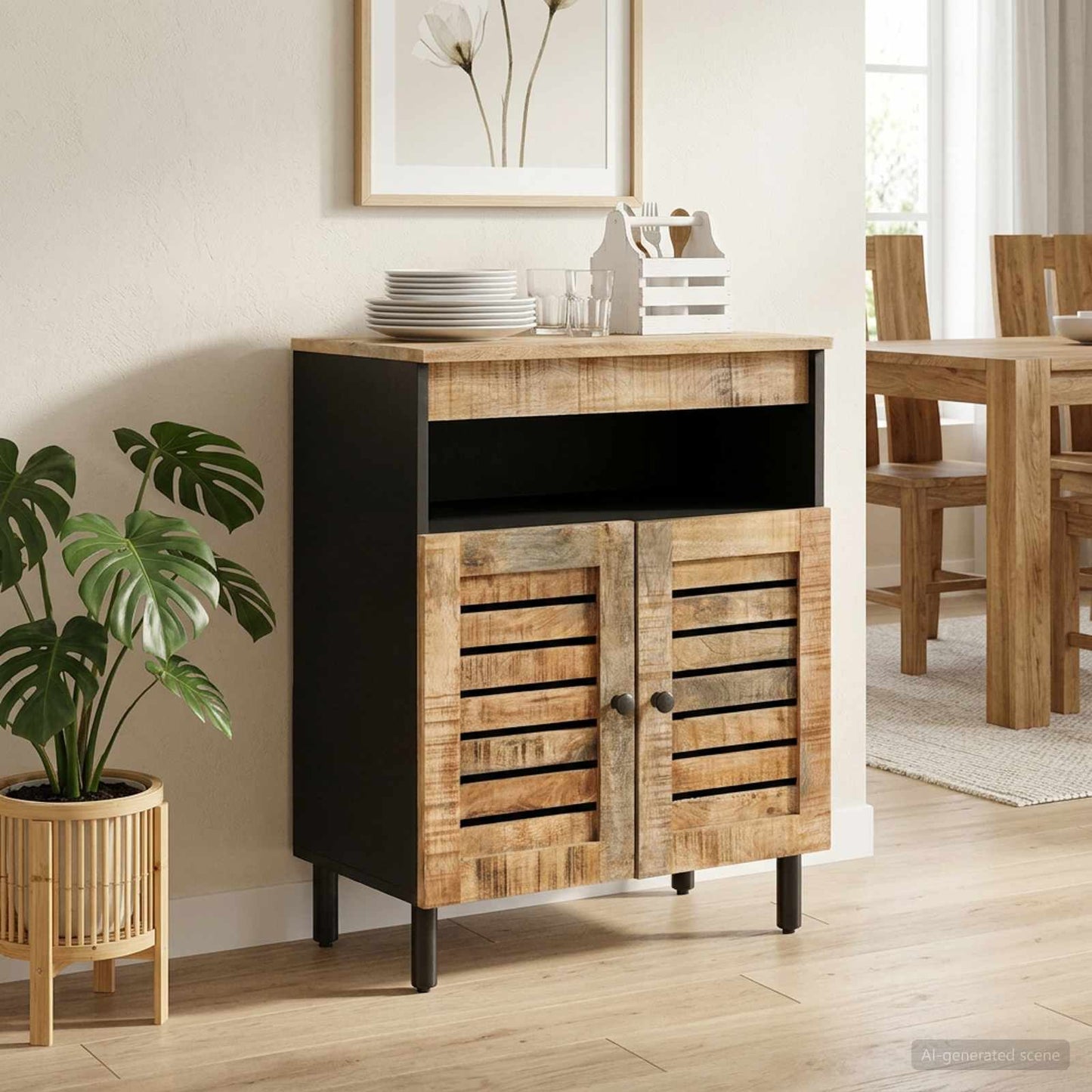 Oppbevaringsskap Naturlig 60 x 33 x 75 cm Massiv mango tre