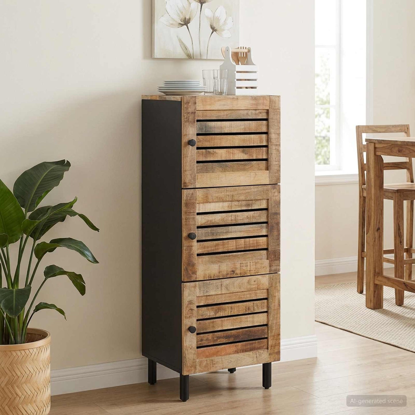 Oppbevaringsskap Naturlig 40 x 33 x 110 cm Massiv mango tre