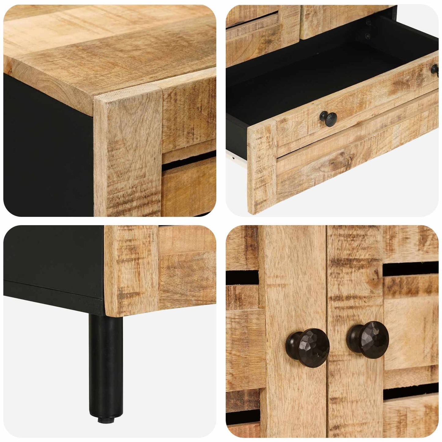 Oppbevaringsskap Naturlig 60 x 33 x 100 cm Massiv mango tre