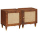 Nattbordskap 2 pcs Brun 40 x 33,5 x 46 cm Massivt akasietre