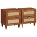 Nattbordskap 2 pcs Brun 40 x 33,5 x 46 cm Massivt akasietre