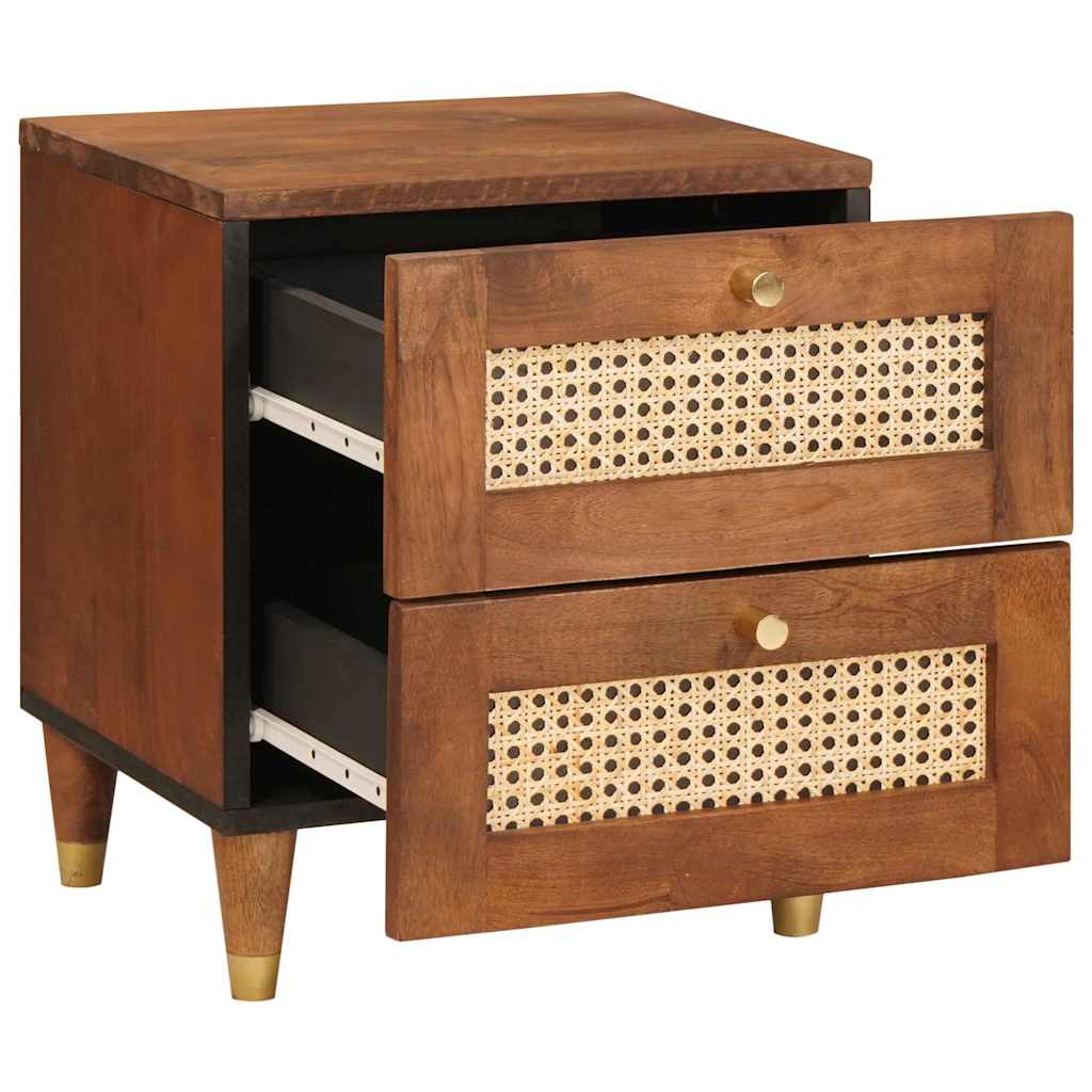 Nattbordskap 2 pcs Brun 40 x 33,5 x 46 cm Massivt akasietre