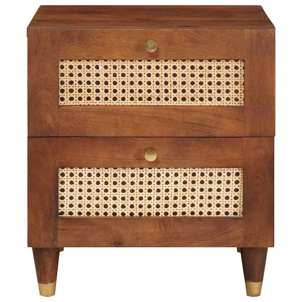 Nattbordskap 2 pcs Brun 40 x 33,5 x 46 cm Massivt akasietre