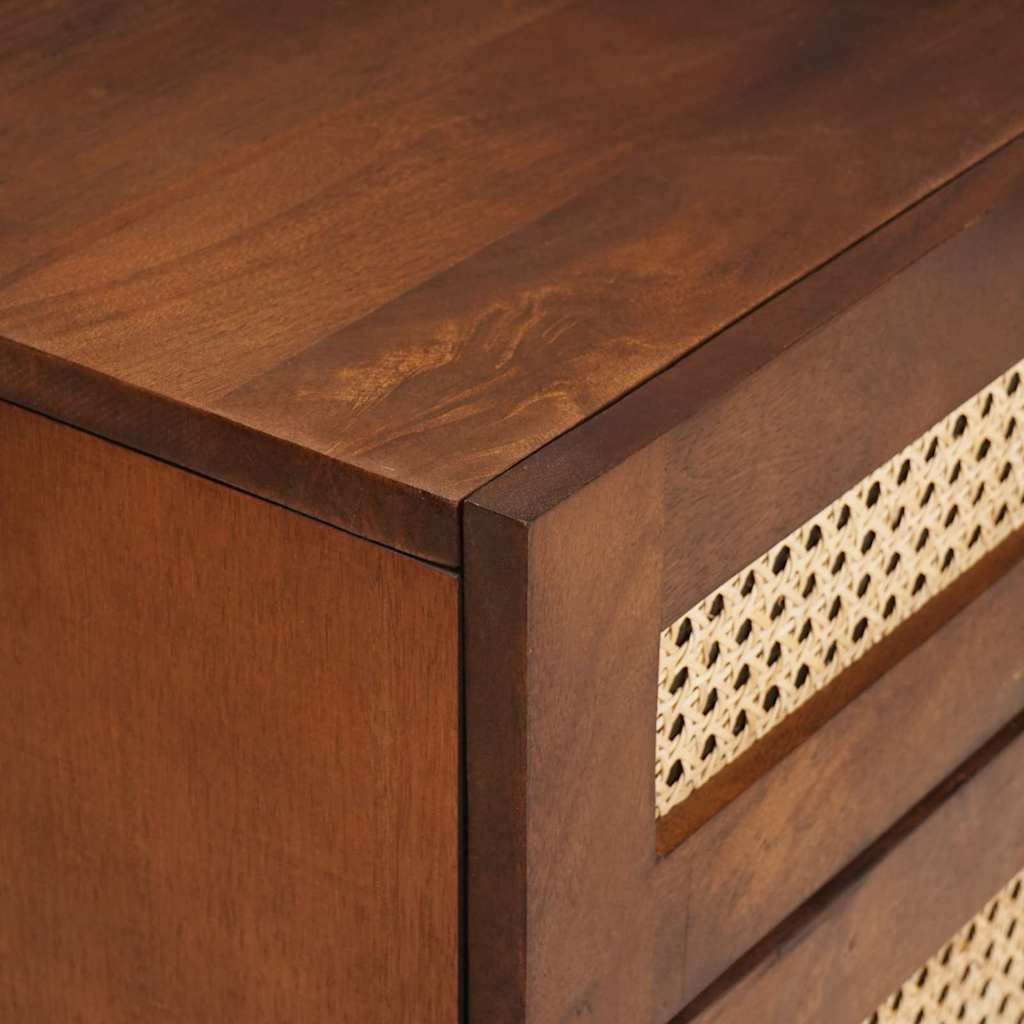 Nattbord Brun 50 x 33 x 60 cm Flette og solid mango tre