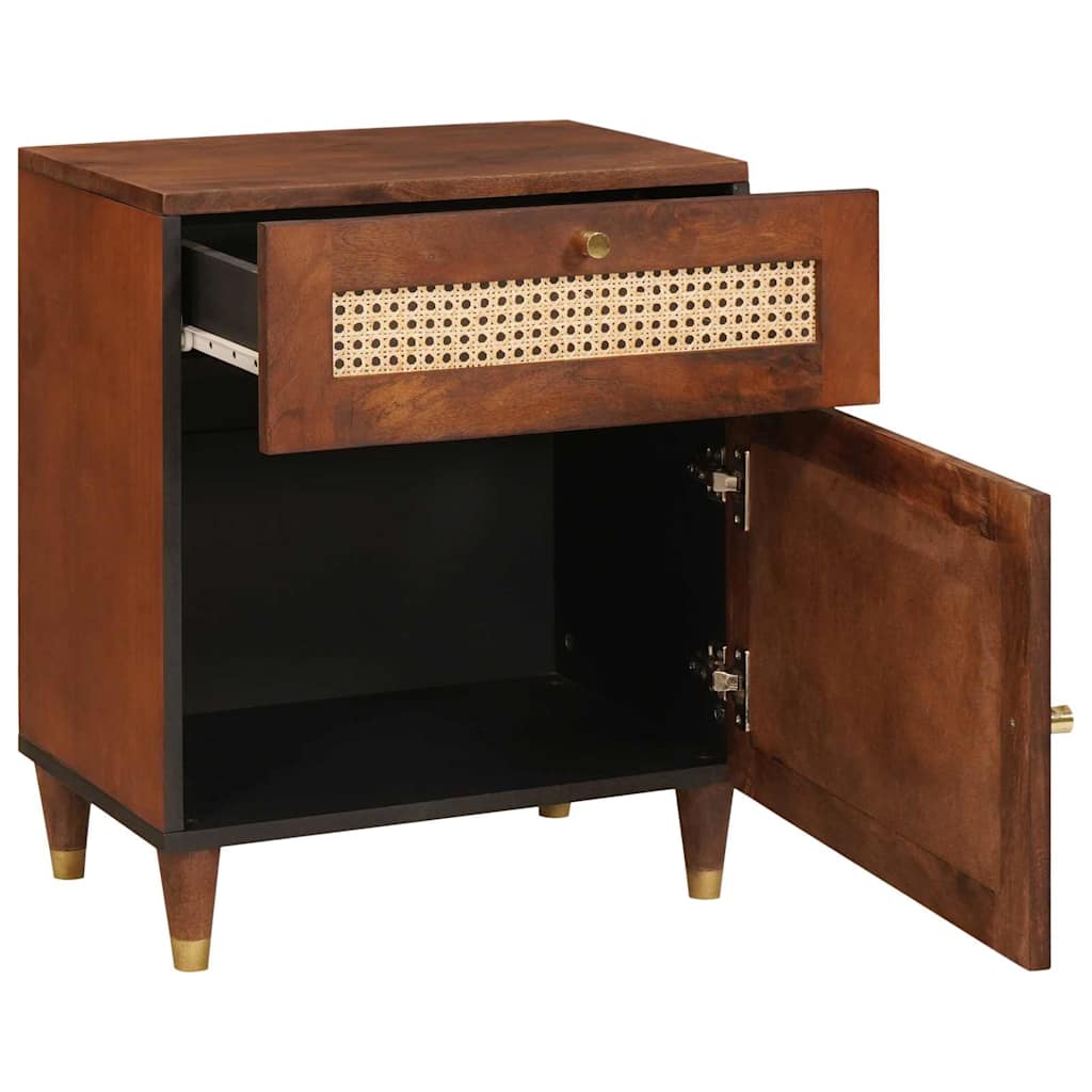 Nattbord Brun 50 x 33 x 60 cm Flette og solid mango tre